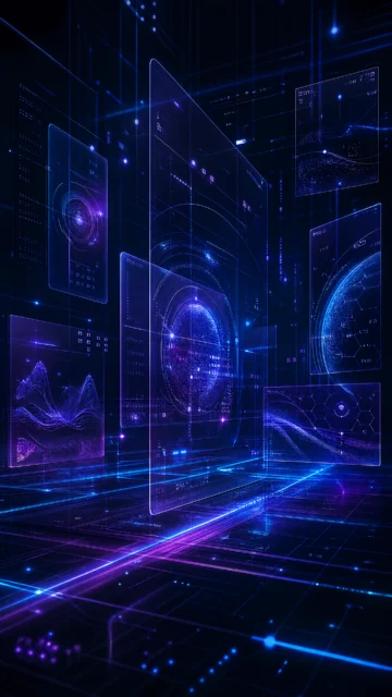 未来用户界面霓虹手机壁纸