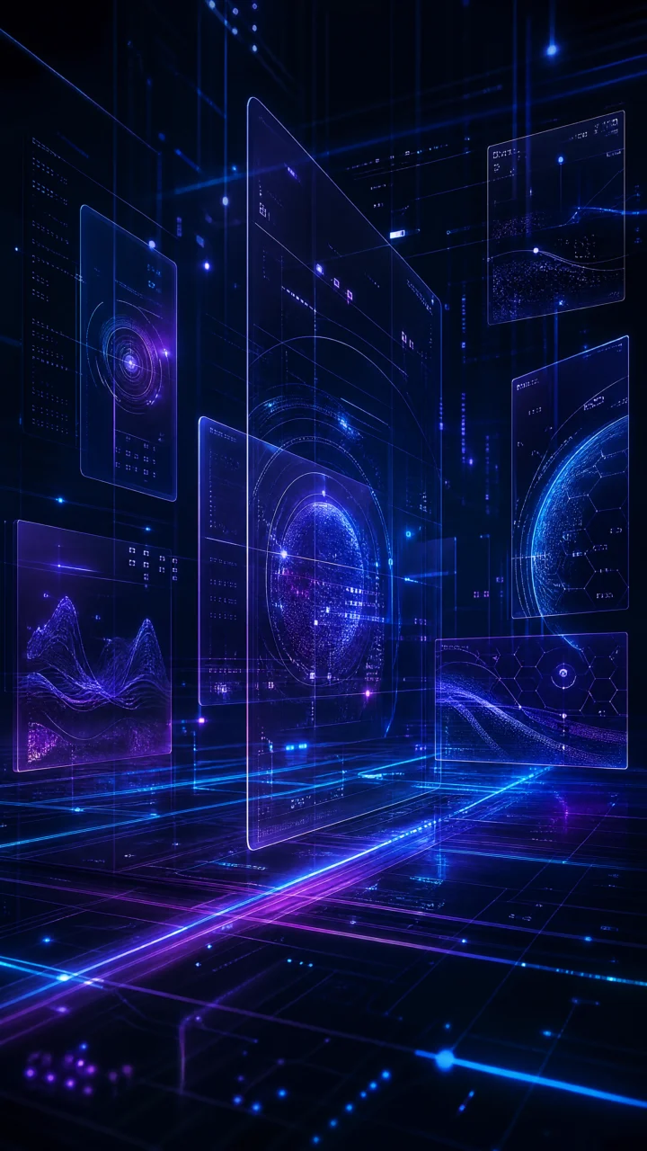 未来用户界面霓虹手机壁纸