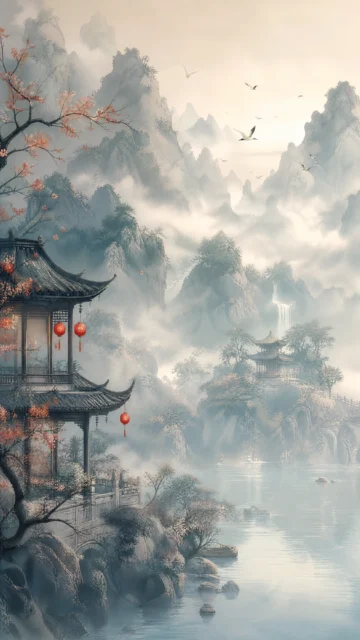 典雅中国风山水手机壁纸