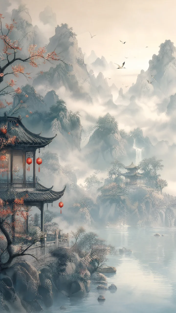 典雅中国风山水手机壁纸