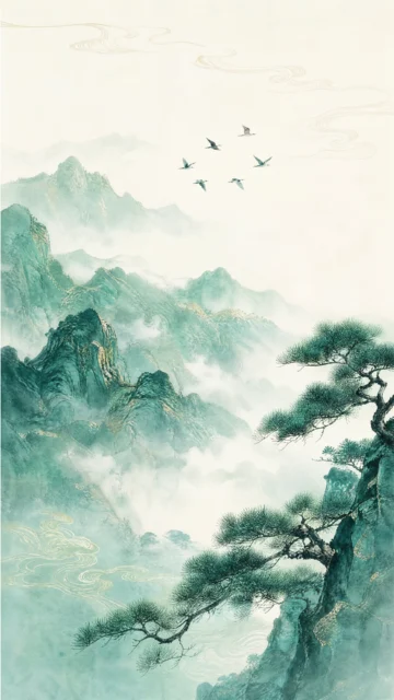 青山云雾中国风手机壁纸