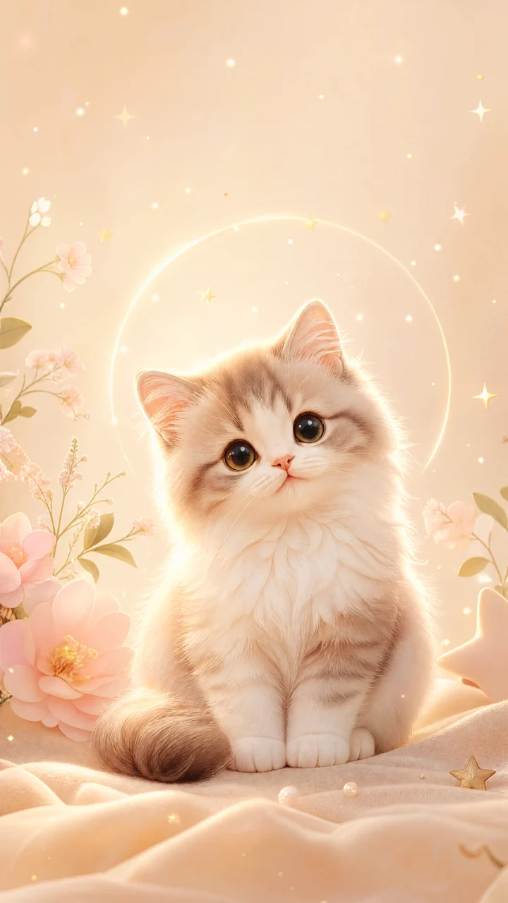 治愈系猫咪插画手机壁纸