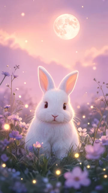 梦幻治愈兔子手机壁纸