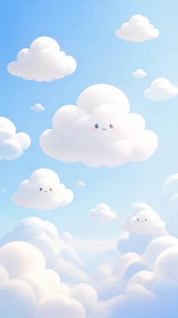 可爱卡通云朵手机壁纸