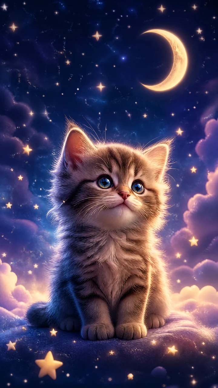 星星小猫梦幻手机壁纸