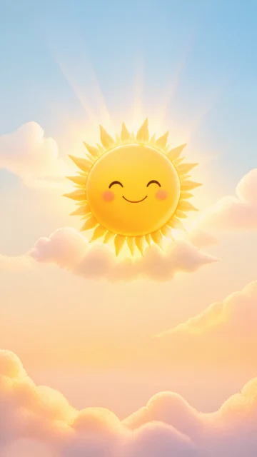 微笑太阳治愈手机壁纸