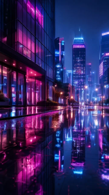 夜景霓虹都市手机壁纸