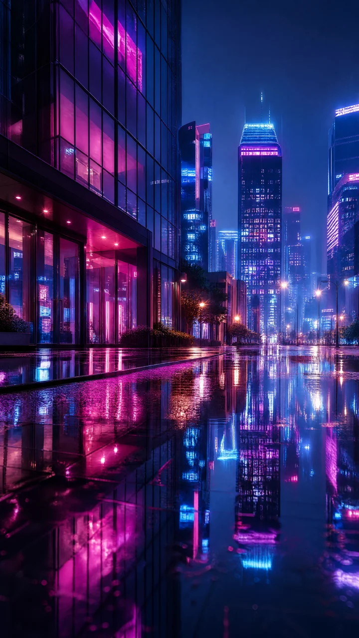 夜景霓虹都市手机壁纸