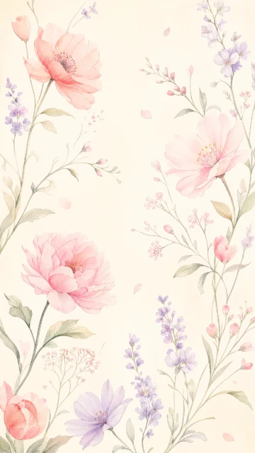 清新手绘花朵手机壁纸
