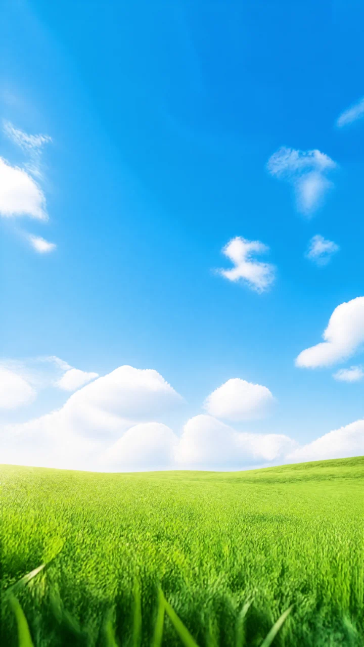 晴空草地清新手机壁纸