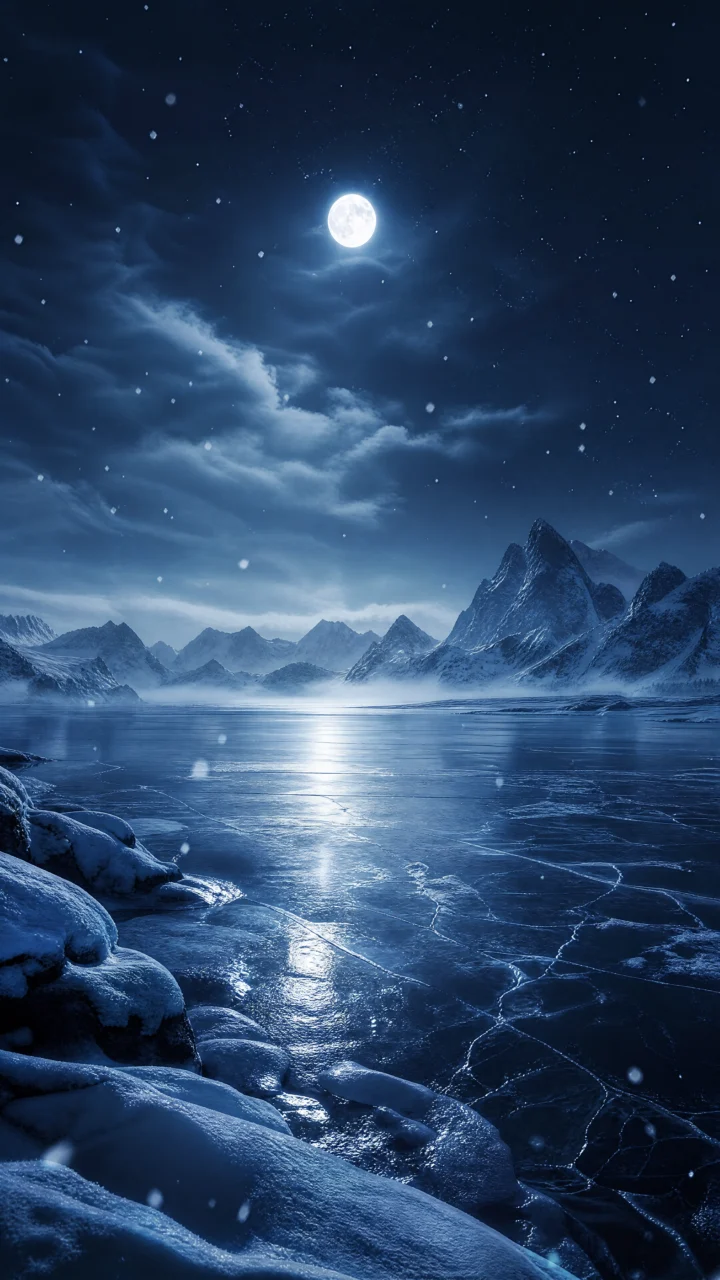 寒夜雪原手机壁纸