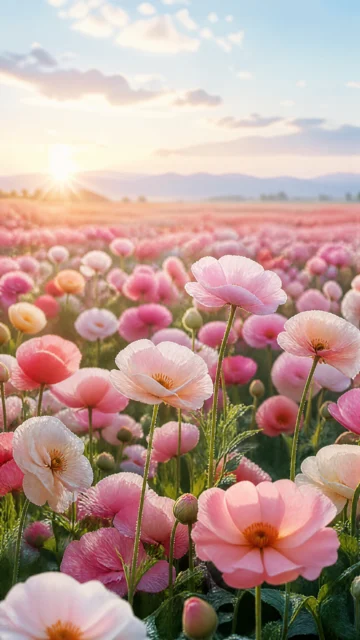梦幻晨光花海手机壁纸