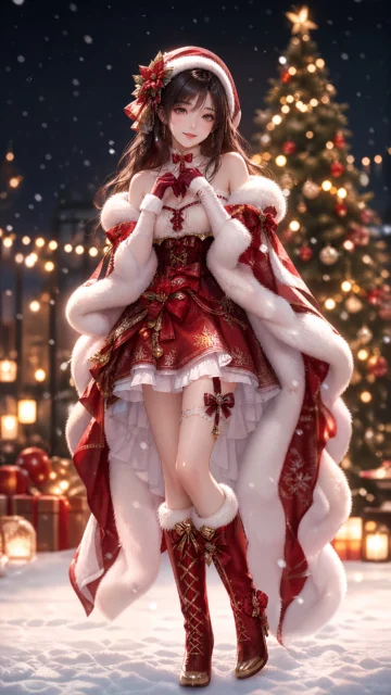 圣诞服装Cosplay手机壁纸