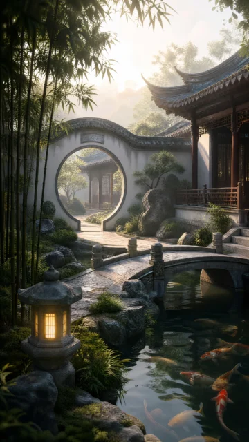 静雅中式庭院手机壁纸