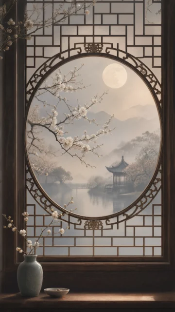 古风花窗手机壁纸