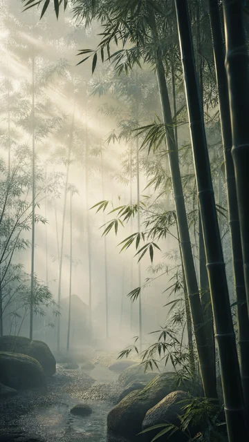 竹影禅意手机壁纸