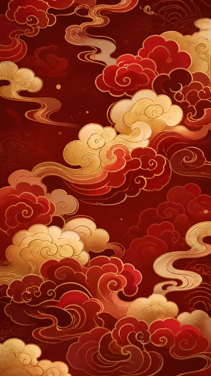 东方祥云纹样手机壁纸