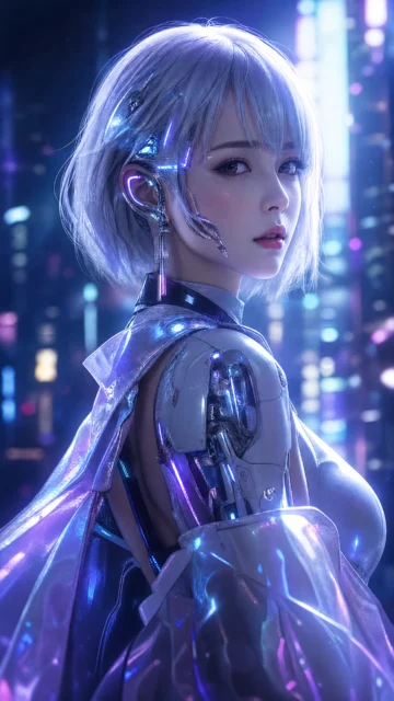 霓虹未来赛博美女手机壁纸