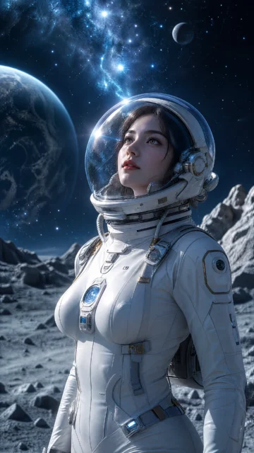 星际宇航服美女手机壁纸