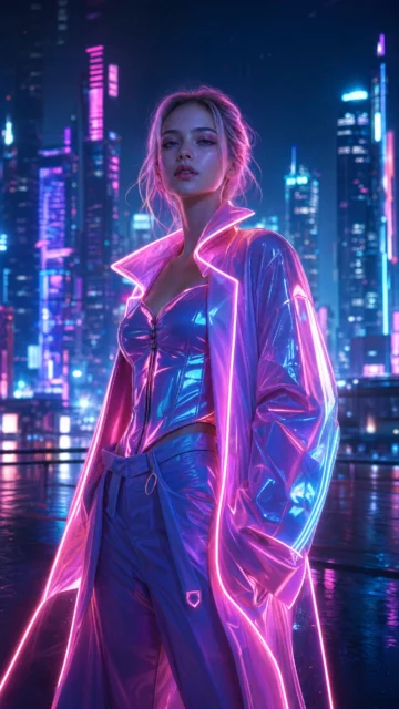 霓虹服饰美女手机壁纸