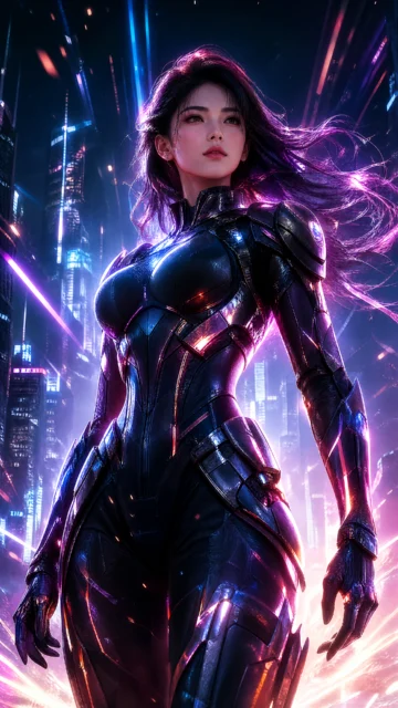 未来英雄战衣美女手机壁纸