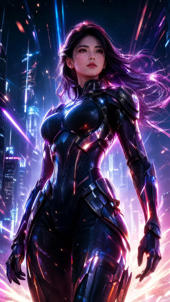 未来英雄战衣美女手机壁纸