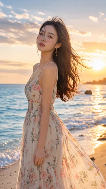 海边美女唯美手机壁纸