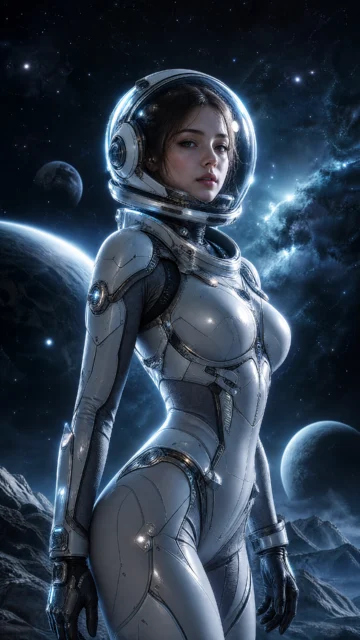 星际宇航服美女手机壁纸