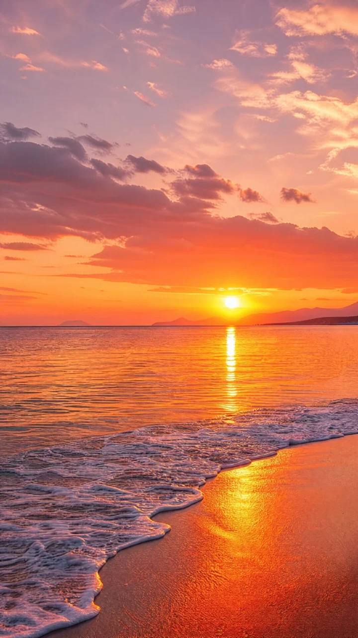 日落海滩手机壁纸