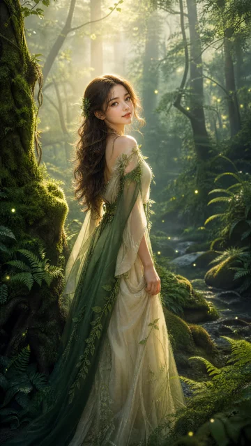 森林少女梦幻手机壁纸