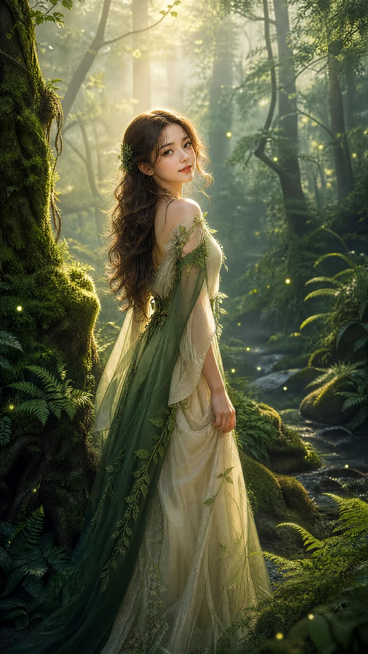 森林少女梦幻手机壁纸