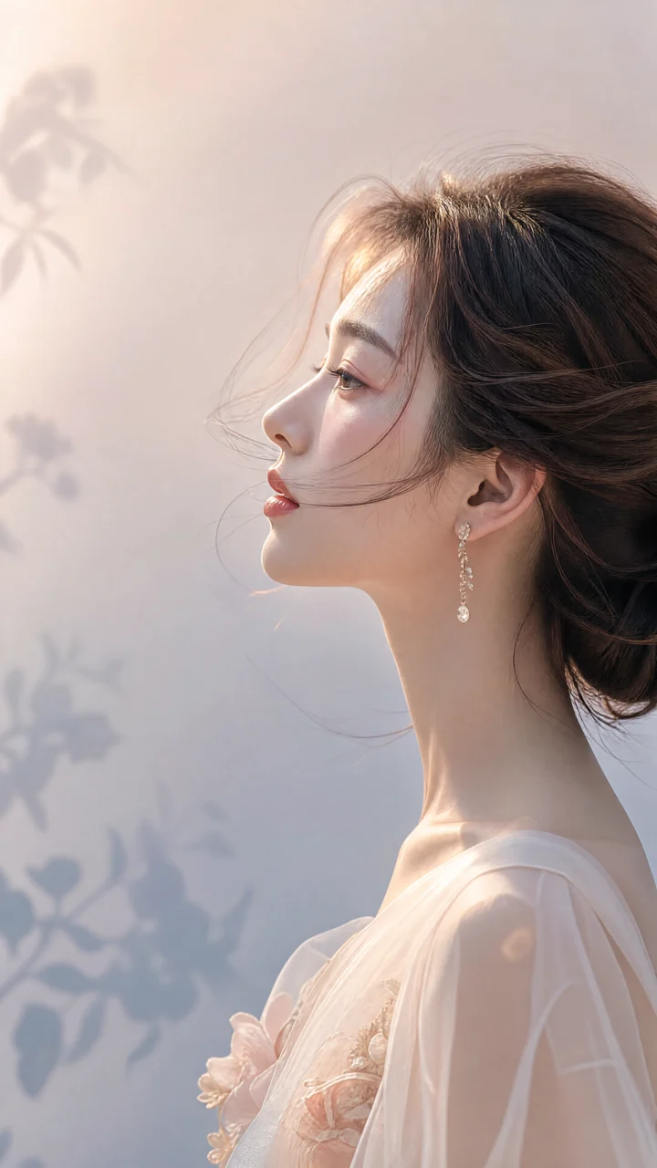 唯美侧颜柔光手机壁纸