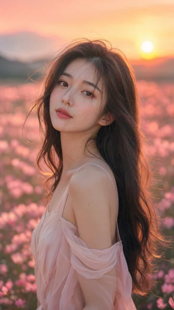 浪漫花影人像手机壁纸