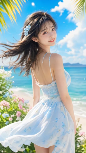 夏日少女清新手机壁纸