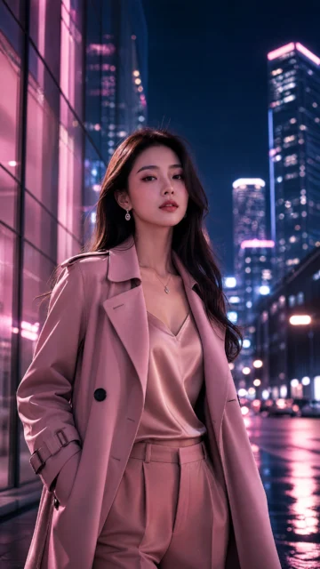 都市丽人时尚夜景手机壁纸