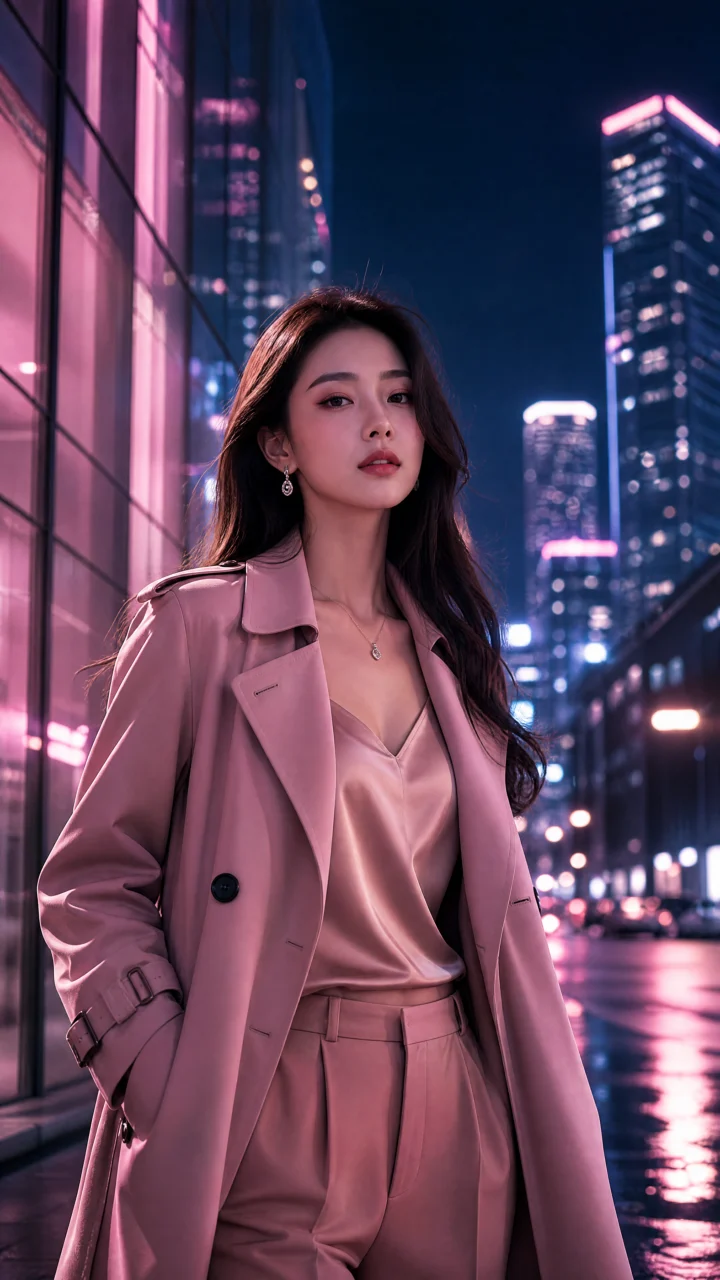 都市丽人时尚夜景手机壁纸