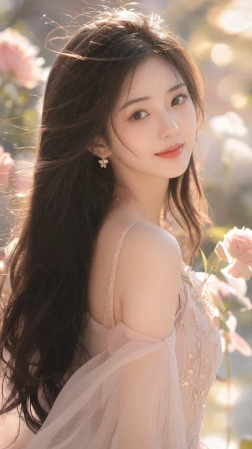 柔光长发美女手机壁纸