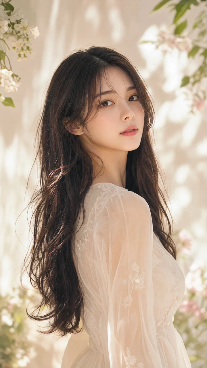 唯美长发美女手机壁纸