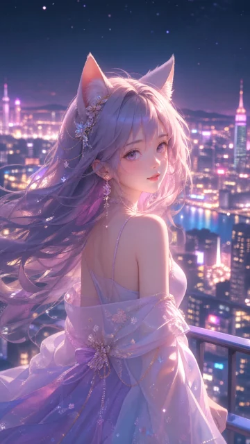 梦幻猫耳少女手机壁纸