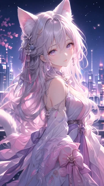 梦幻猫耳少女手机壁纸