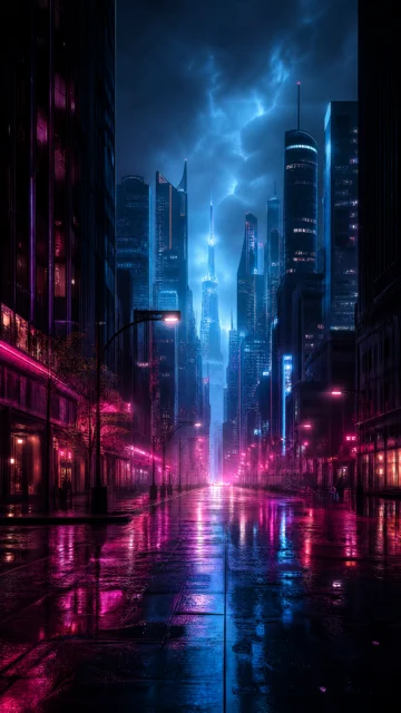 霓虹夜景手机壁纸