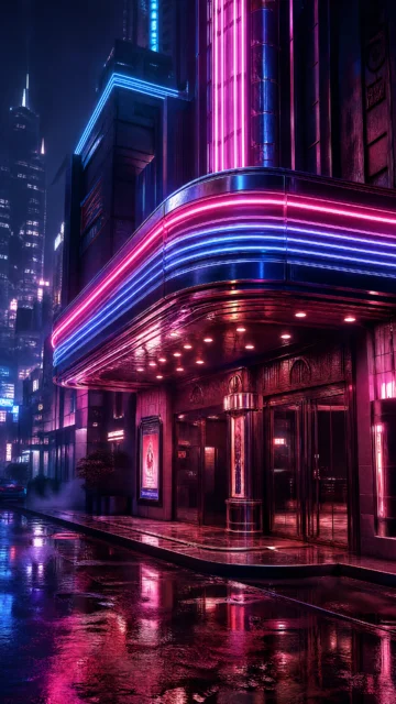 霓虹影院手机壁纸