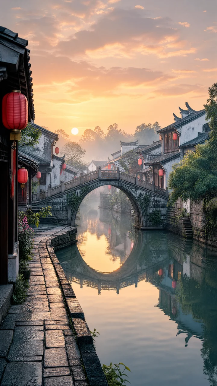 烟雨古镇手机壁纸