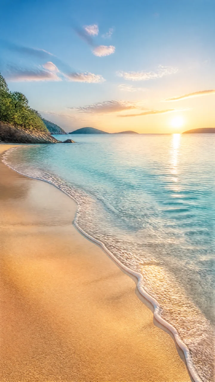 静谧海岸沙滩手机壁纸