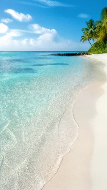 白沙滩海岸手机壁纸