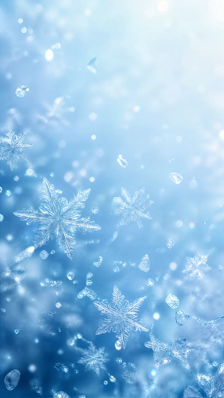 冰蓝雪花背景手机壁纸