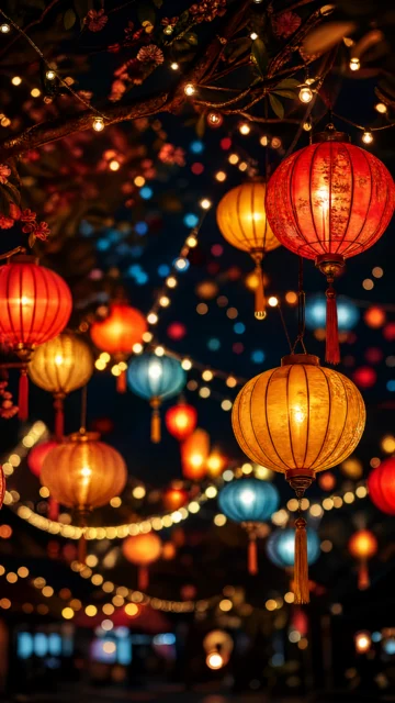 梦幻节日彩灯手机壁纸