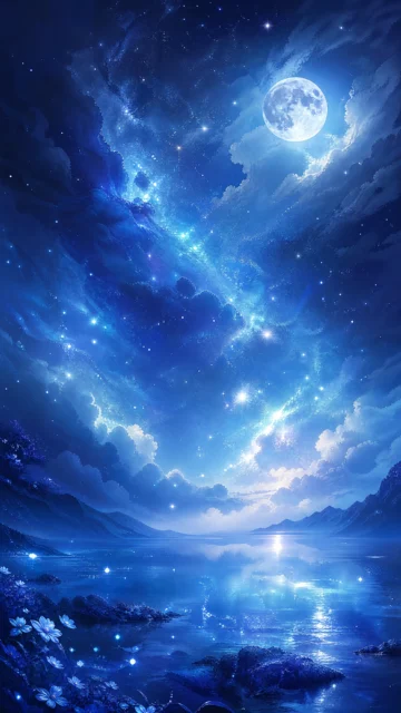 蓝色梦幻星云手机壁纸