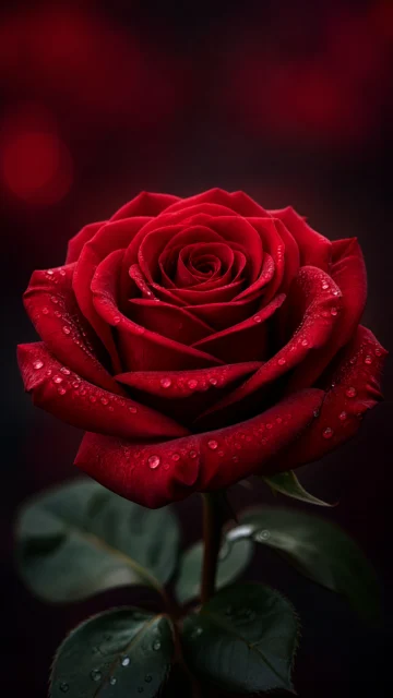 深红玫瑰手机壁纸