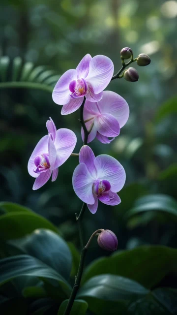 淡紫兰花雅致手机壁纸